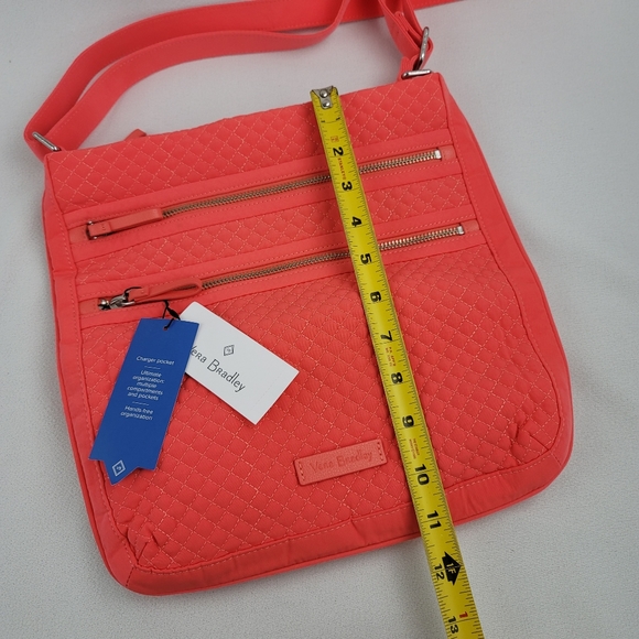 Vera Bradley Iconic Triple Zip Hipster Coral Reef Purse - Picture 12 of 15